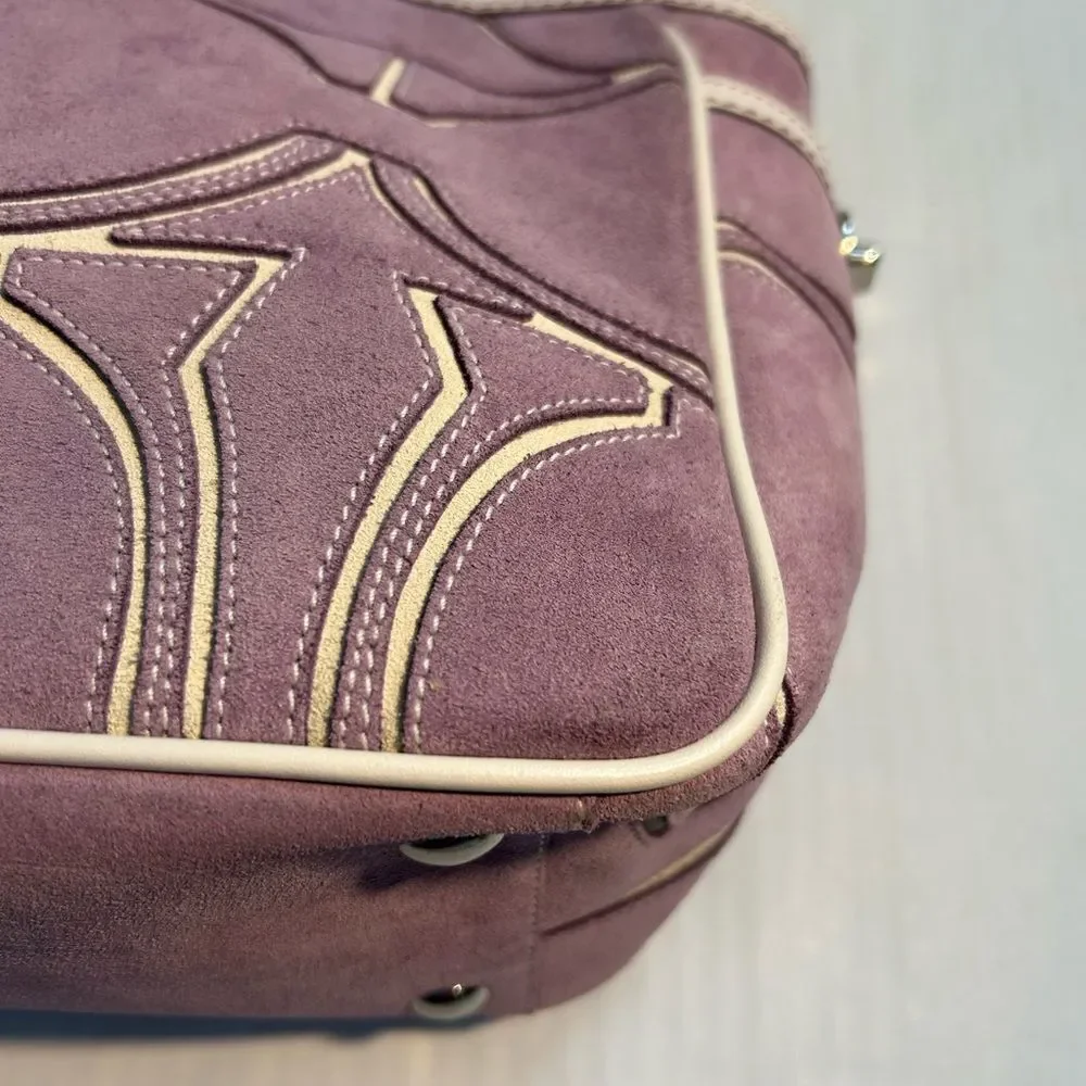 Coach Vintage Optic Signature Purple Suede Tote Bag - Picture 7 of 16